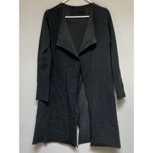 LUUKAA Womens Charcoal Open Front Cross Over Back Cardigan Lagenlook Size 8/10